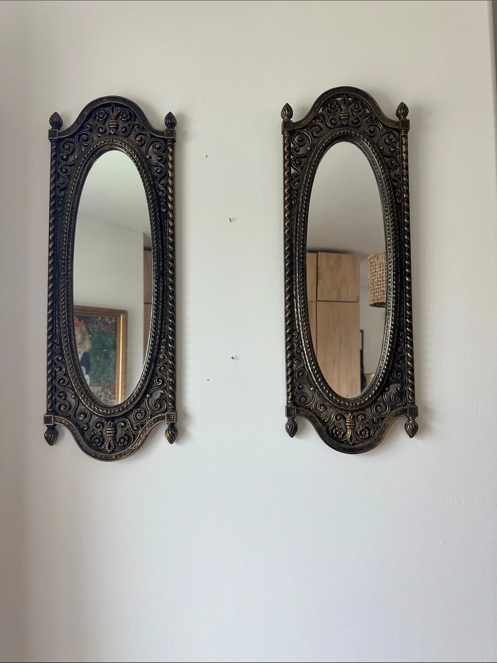 Vintage 1970s Homco Ornate Mirrors